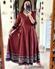 Cotton Anaarkali 3pis dress