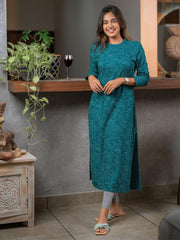 Cotton Printed Kurti with Back Zip | Sizes S-3XL |