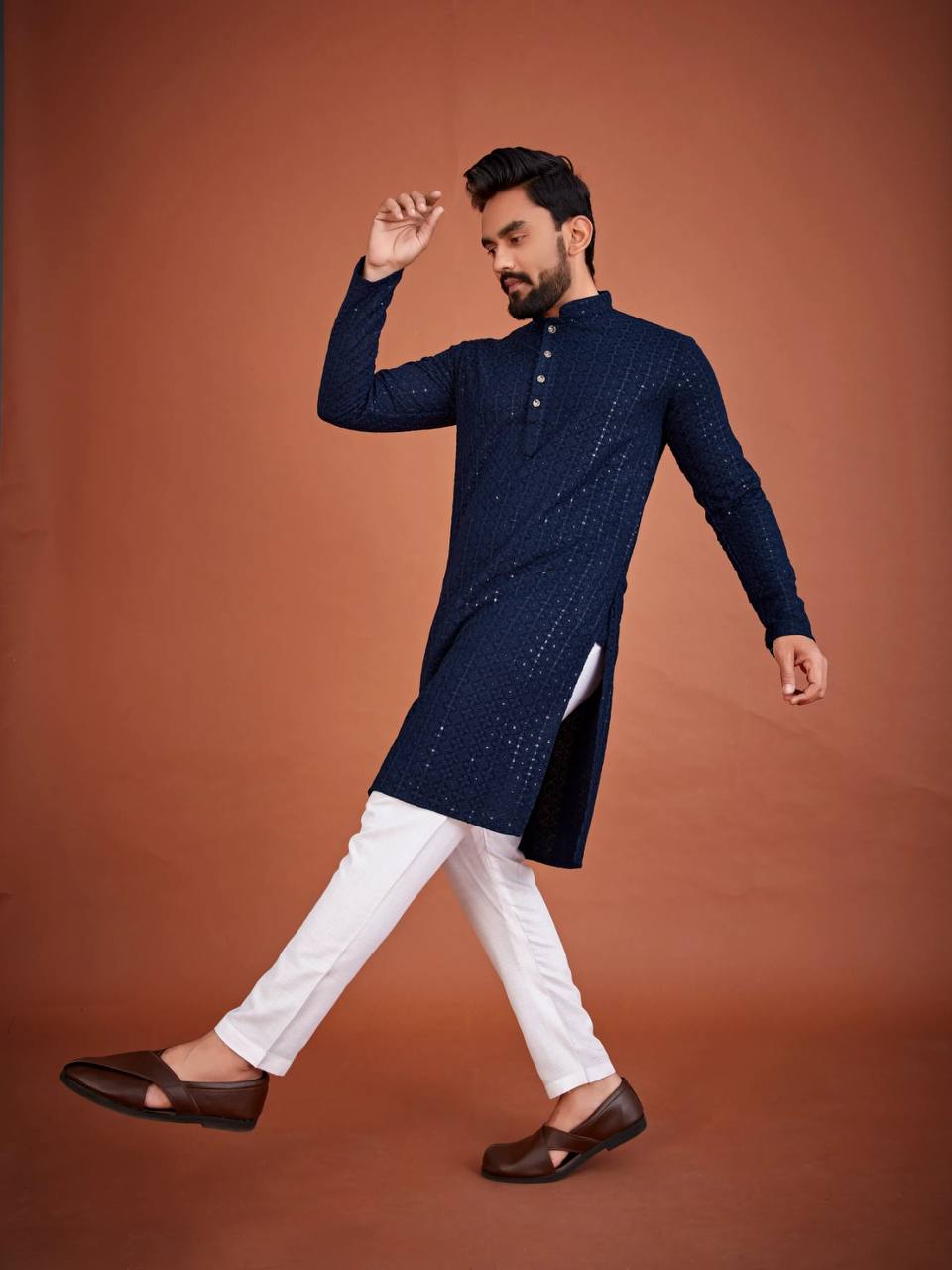 LAKHNAWI WORK KURTA FOR MEN'S