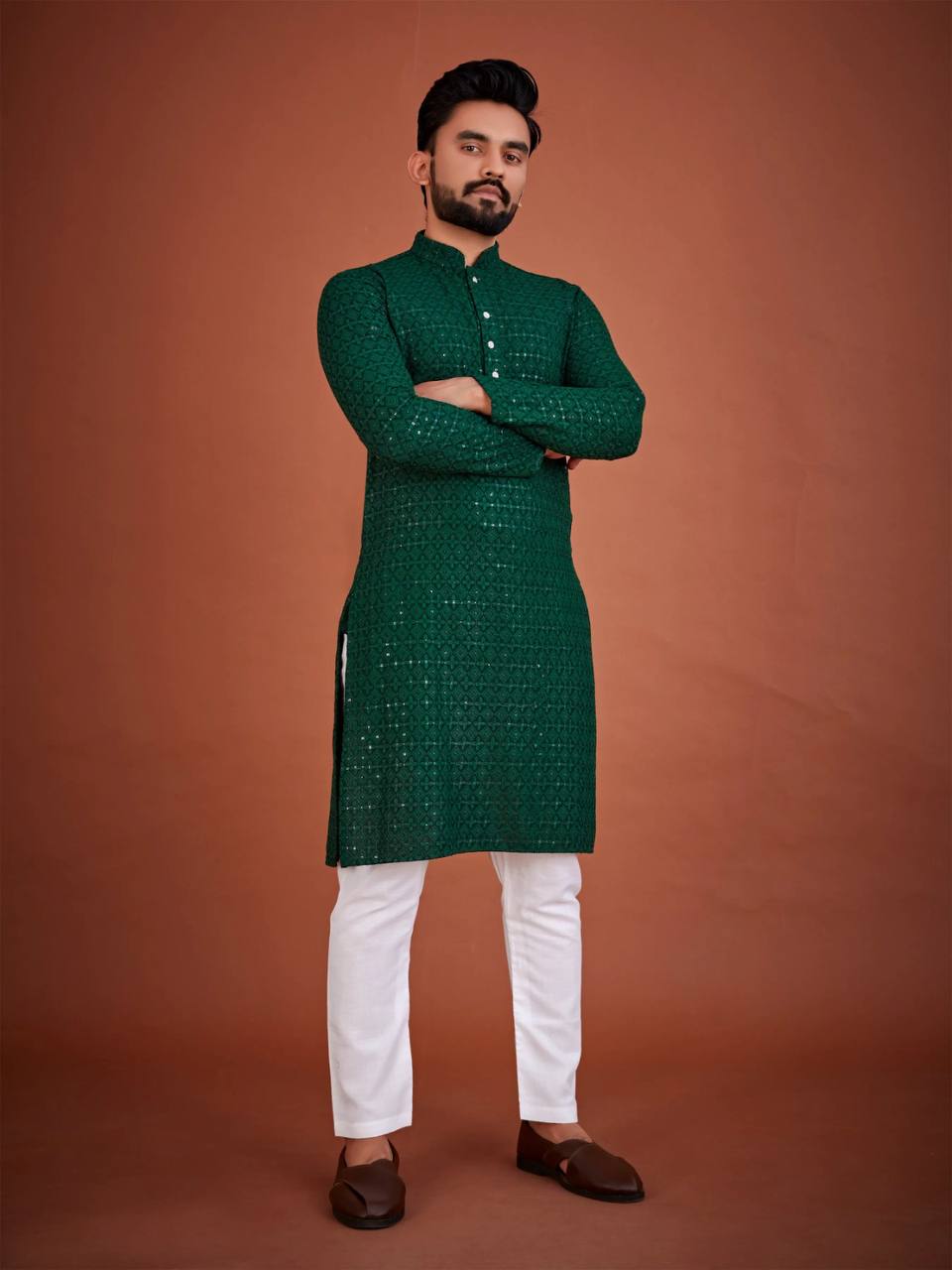 LAKHNAWI WORK KURTA FOR MEN'S