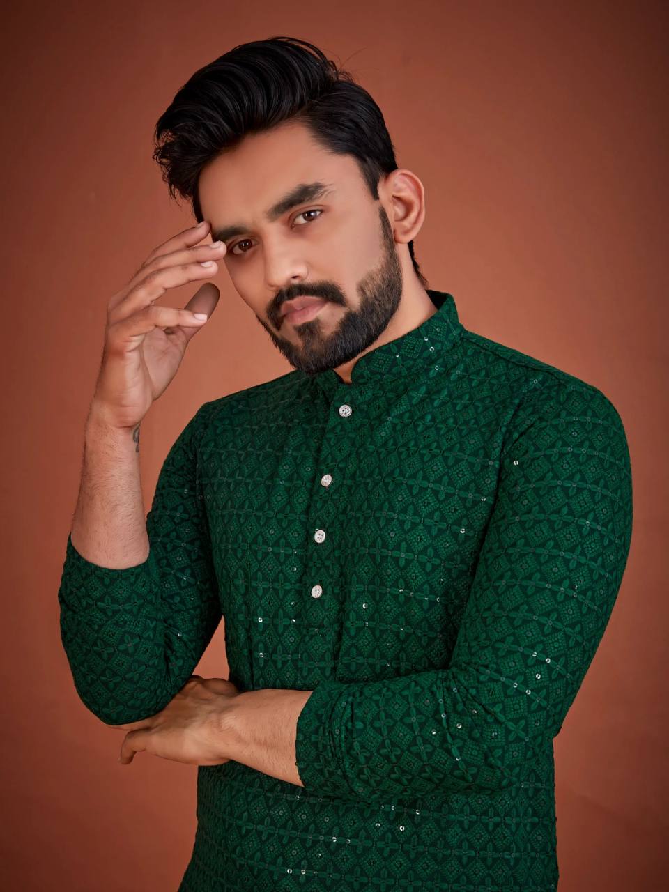 LAKHNAWI WORK KURTA FOR MEN'S