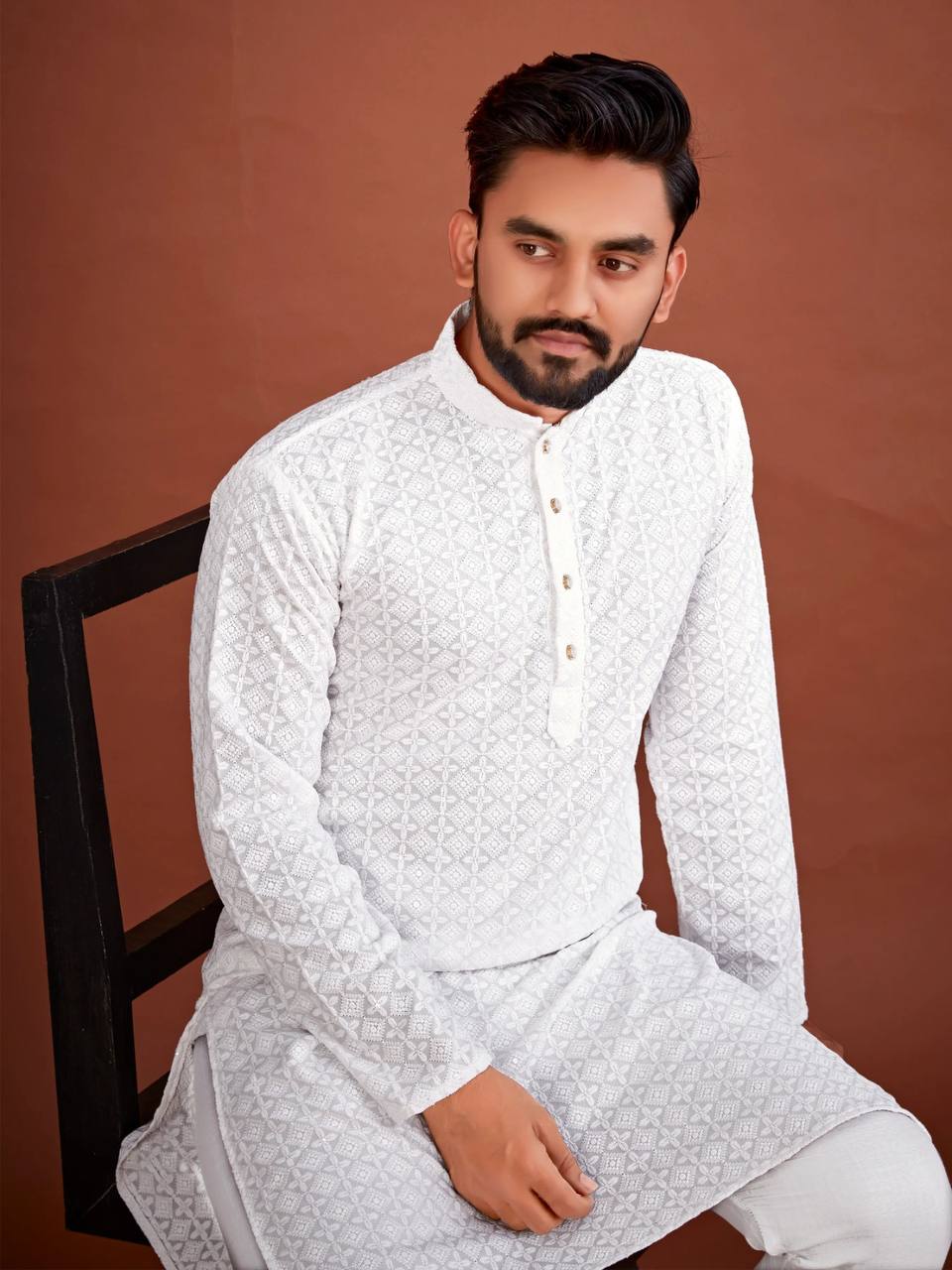 LAKHNAWI WORK KURTA FOR MEN'S