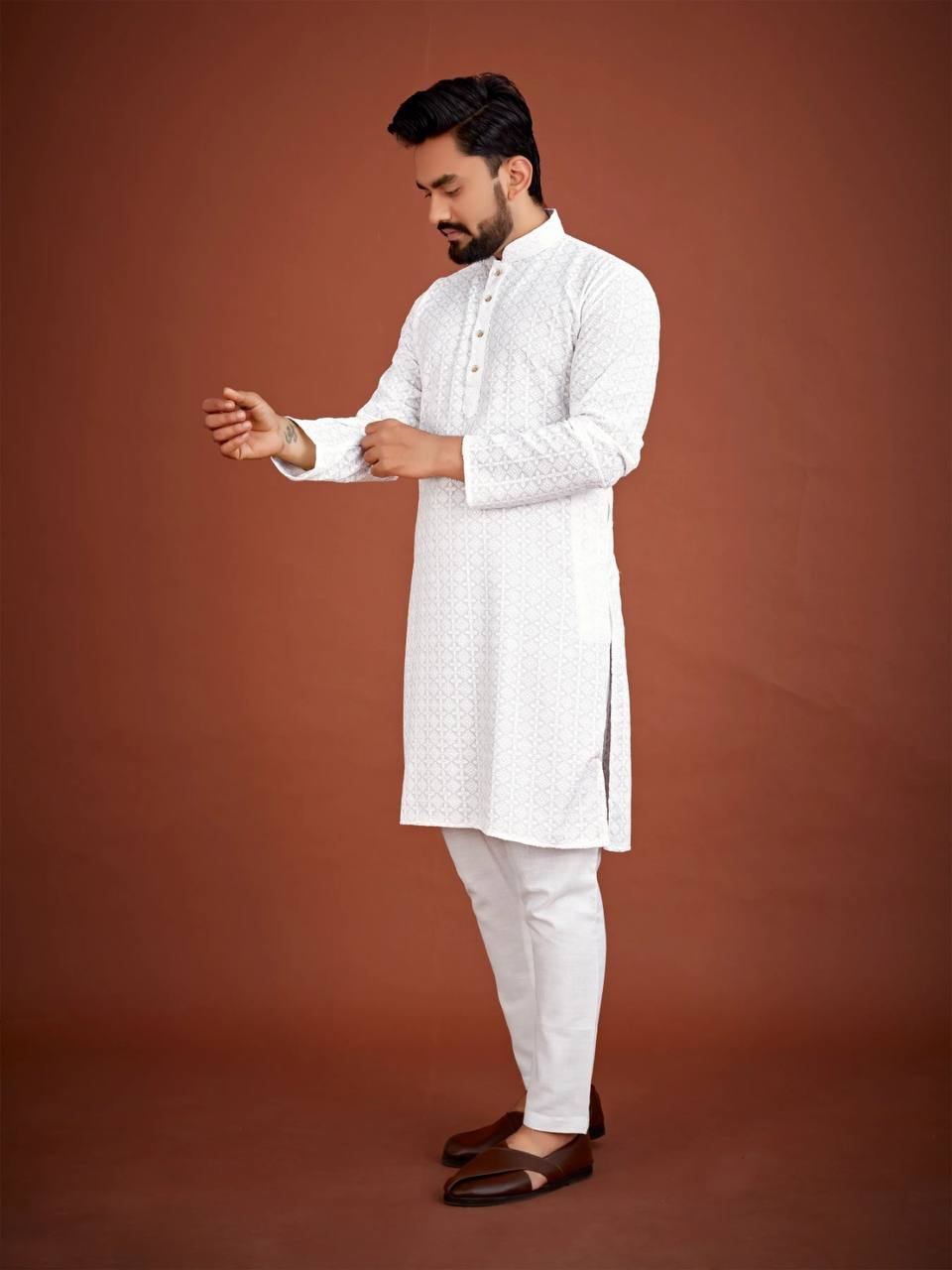 LAKHNAWI WORK KURTA FOR MEN'S