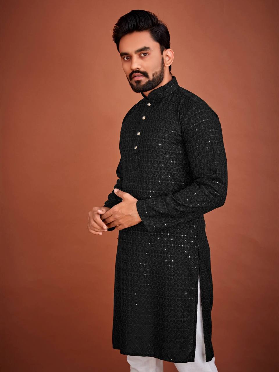 LAKHNAWI WORK KURTA FOR MEN'S