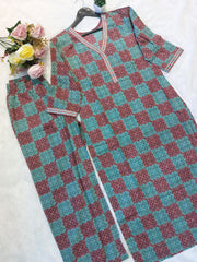 Designer fine cotton co-ord set