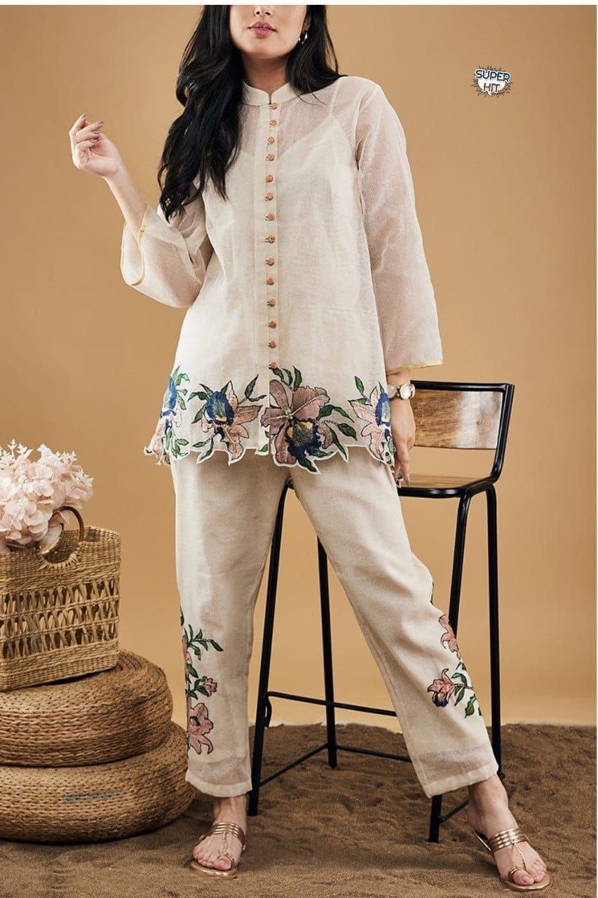 Embroidery top and palazzo Co-Ord set