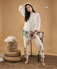 Embroidery top and palazzo Co-Ord set