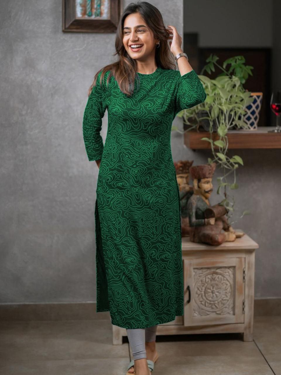 Cotton Printed Kurti with Back Zip | Sizes S-3XL |