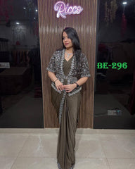 READY TO WEAR STAR GEORGETTE SEQUENCE WORK SAREE