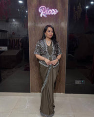 READY TO WEAR STAR GEORGETTE SEQUENCE WORK SAREE