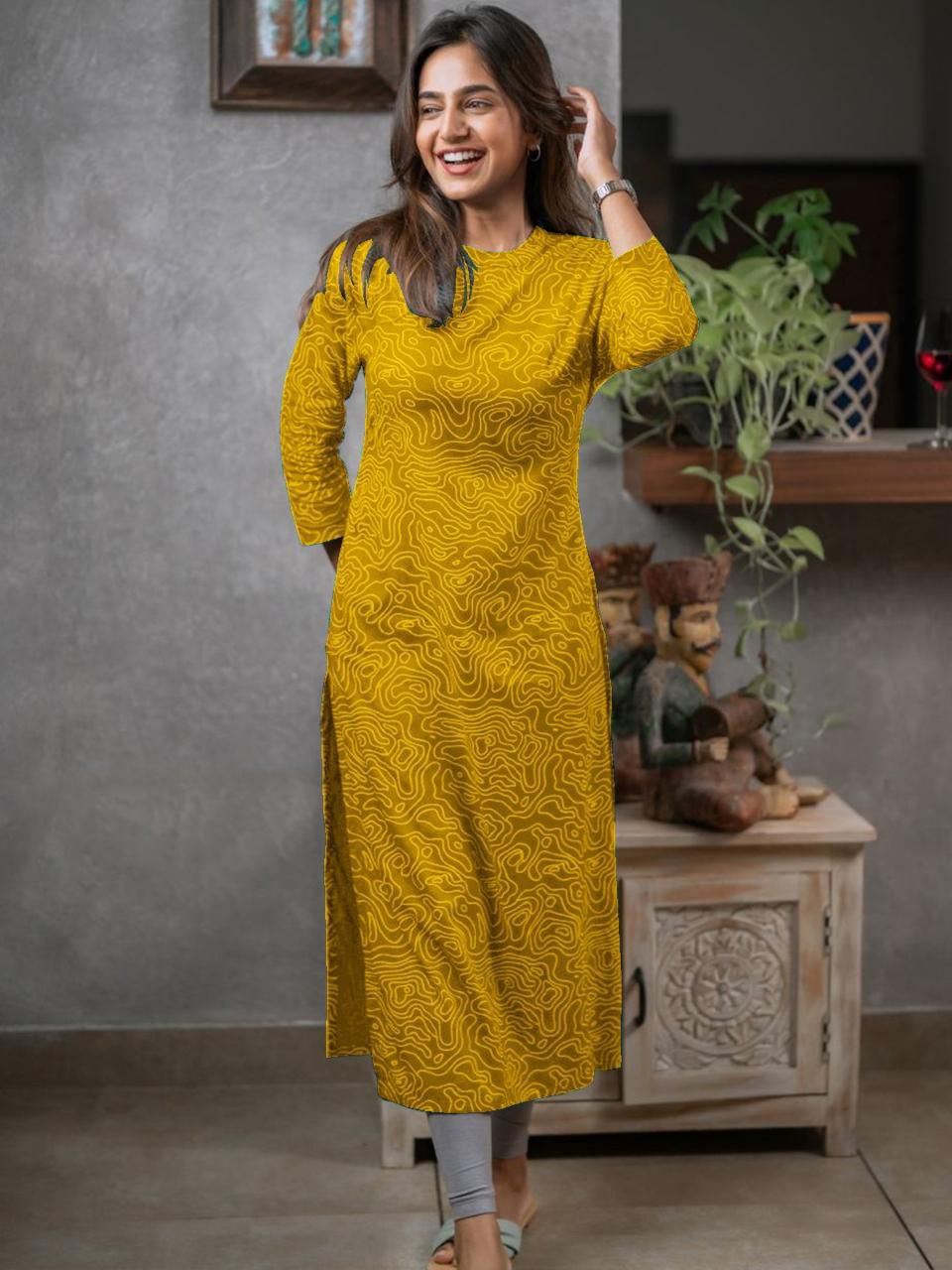 Cotton Printed Kurti with Back Zip | Sizes S-3XL |
