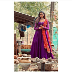 Georgette Anrkali dress