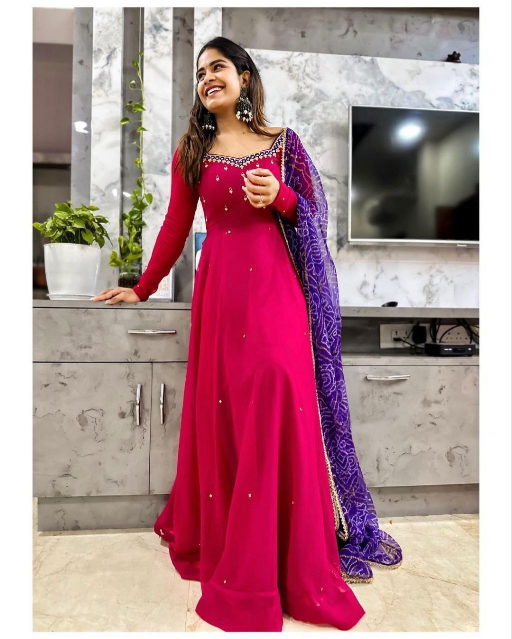 Georgette Anrkali dress