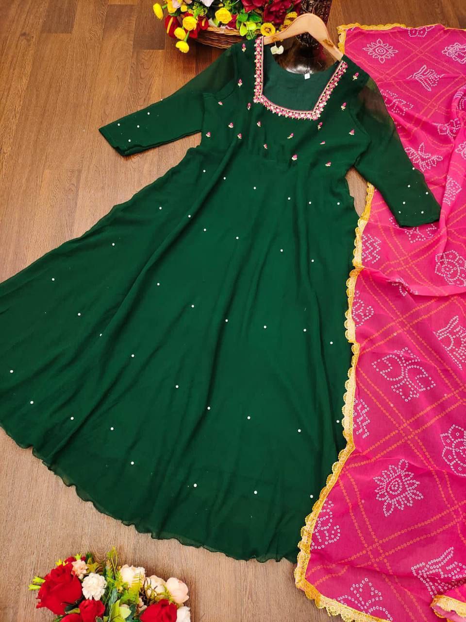 Georgette Anrkali dress