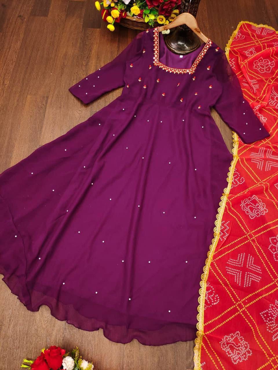 Georgette Anrkali dress