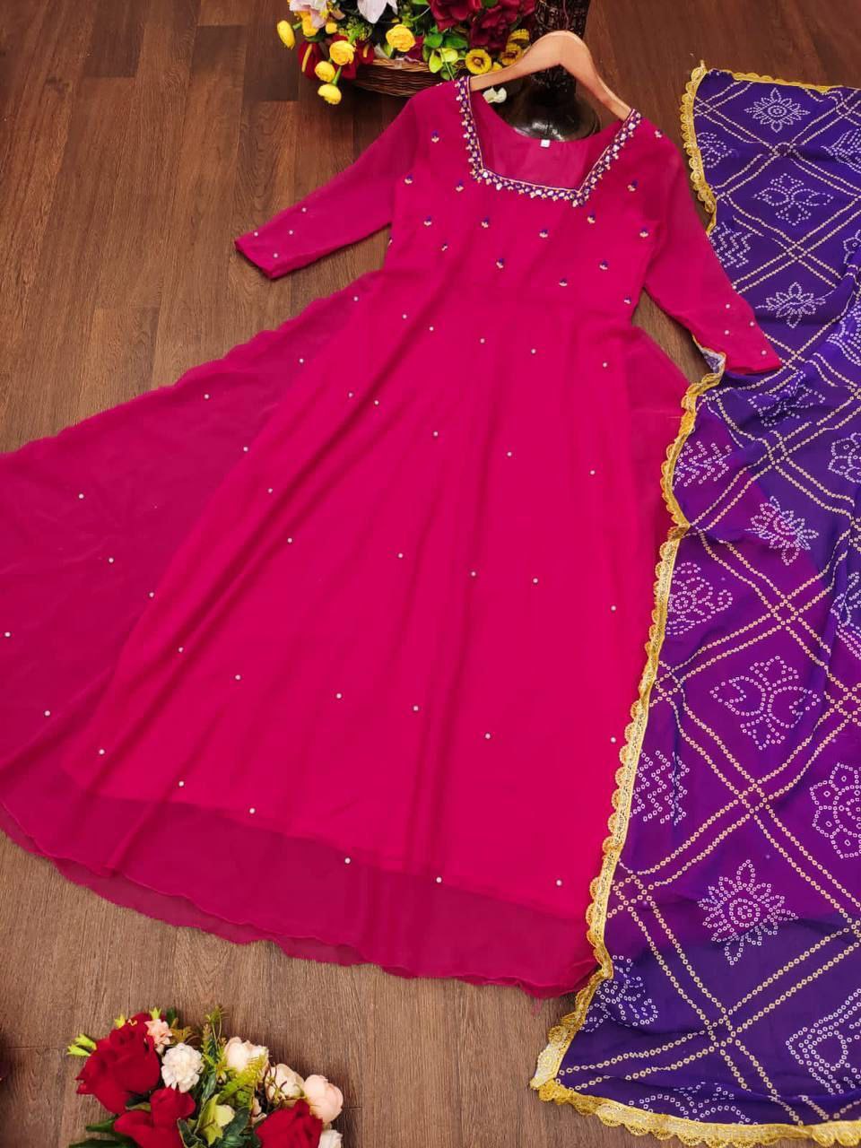 Georgette Anrkali dress