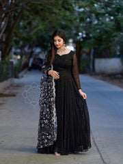 Maxi Dress with  Embroidery Dupatta