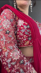 Georgette Ruffle Ready To Wear Saree