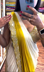 Ready To Wear Saree With Real Mirror Work