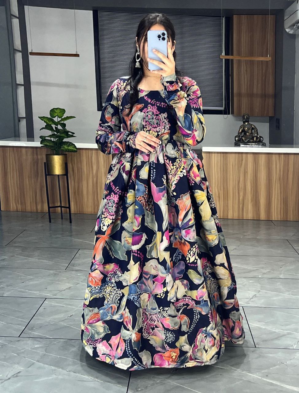 Pure Viscose Chanderi Gown