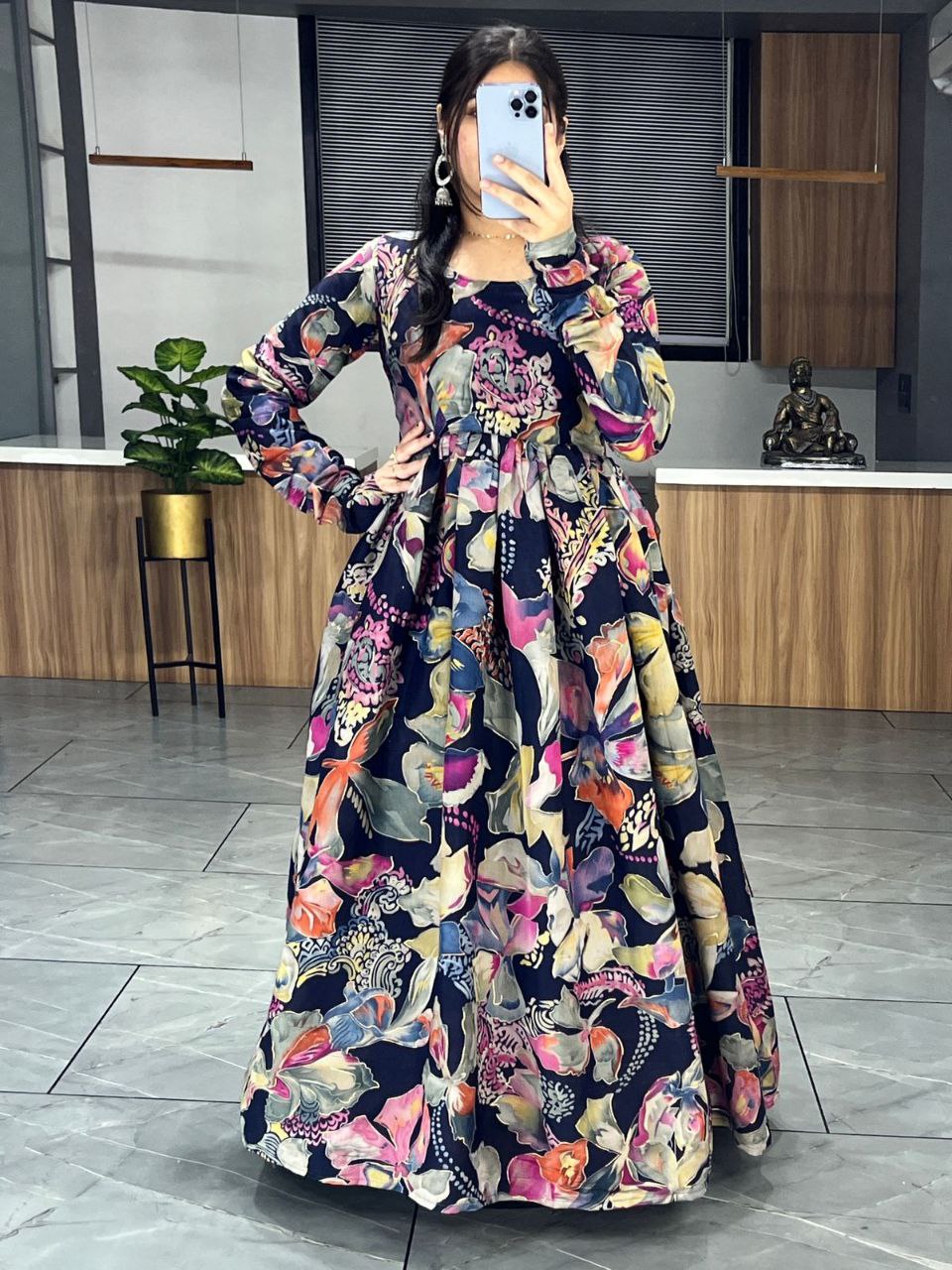 Pure Viscose Chanderi Gown
