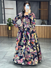 Pure Viscose Chanderi Gown