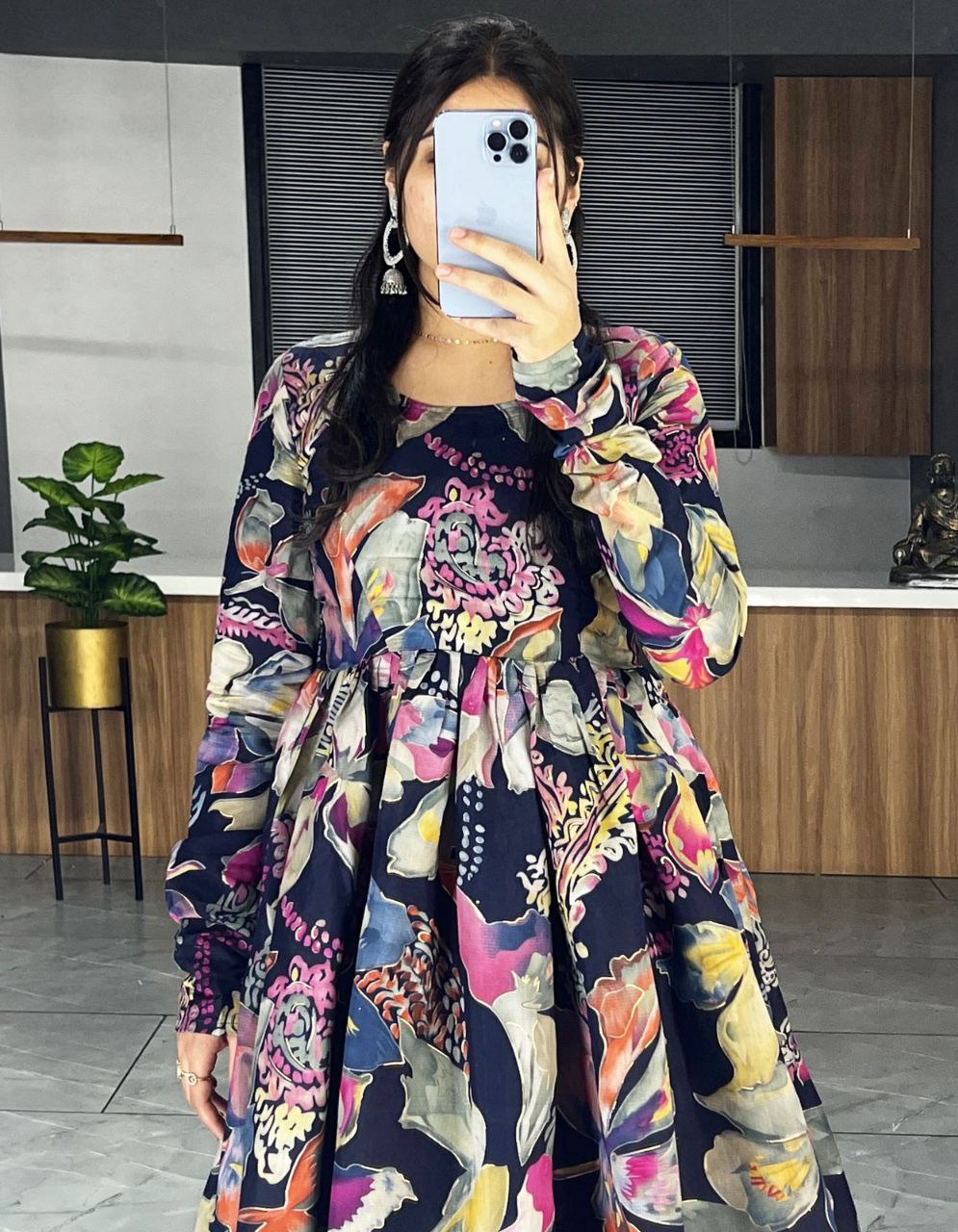 Pure Viscose Chanderi Gown