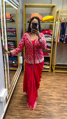 Chinnon Silk Jacket Drape Ready To Wear Saree