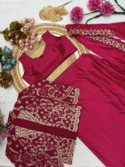 Chinnon Silk Jacket Drape Ready To Wear Saree
