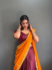 Paithani artistry on Cotton Silk Lehenga