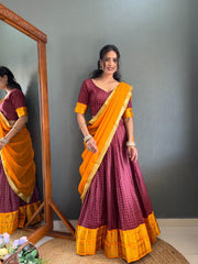 Paithani artistry on Cotton Silk Lehenga