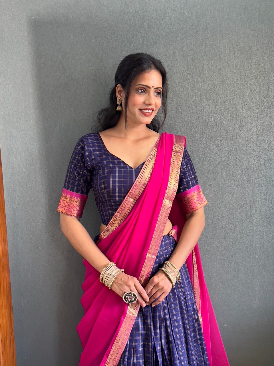 Paithani artistry on Cotton Silk Lehenga