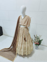 Trending Sequence Embroidery & Crush work Stitched Lahenga -Blouse-whit Dupatta Festive Season*