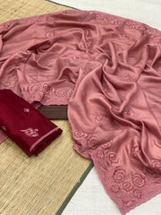 Soft shimmer silk saree