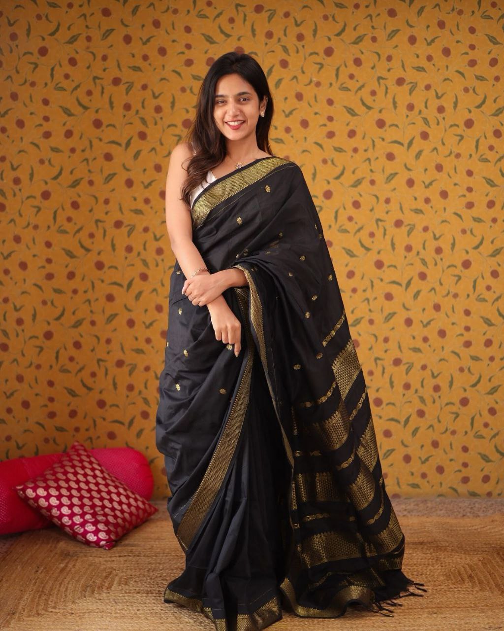 Art Silk Jacquard Border Saree