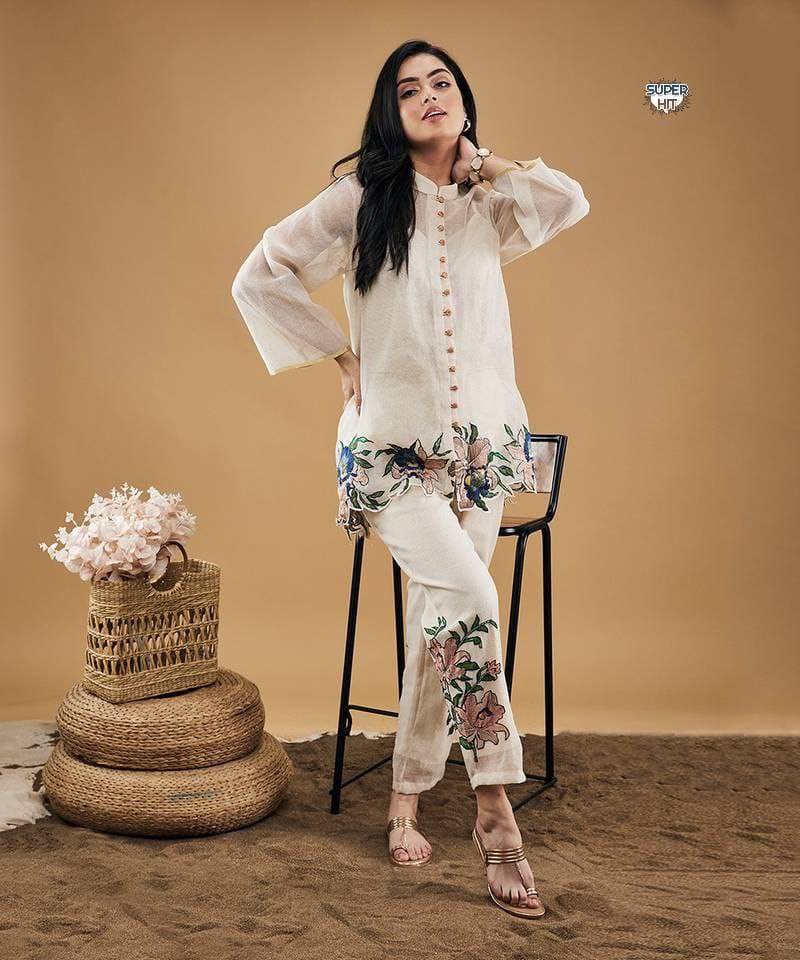 Embroidery top and palazzo Co-Ord set