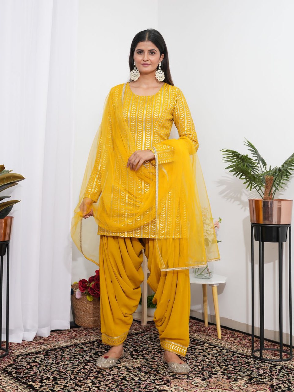 Trendy Georgette Patiyala Suit Set  | Designer Embroidery Sequins Work | Ready to Wear Women’s Ethnic Wear