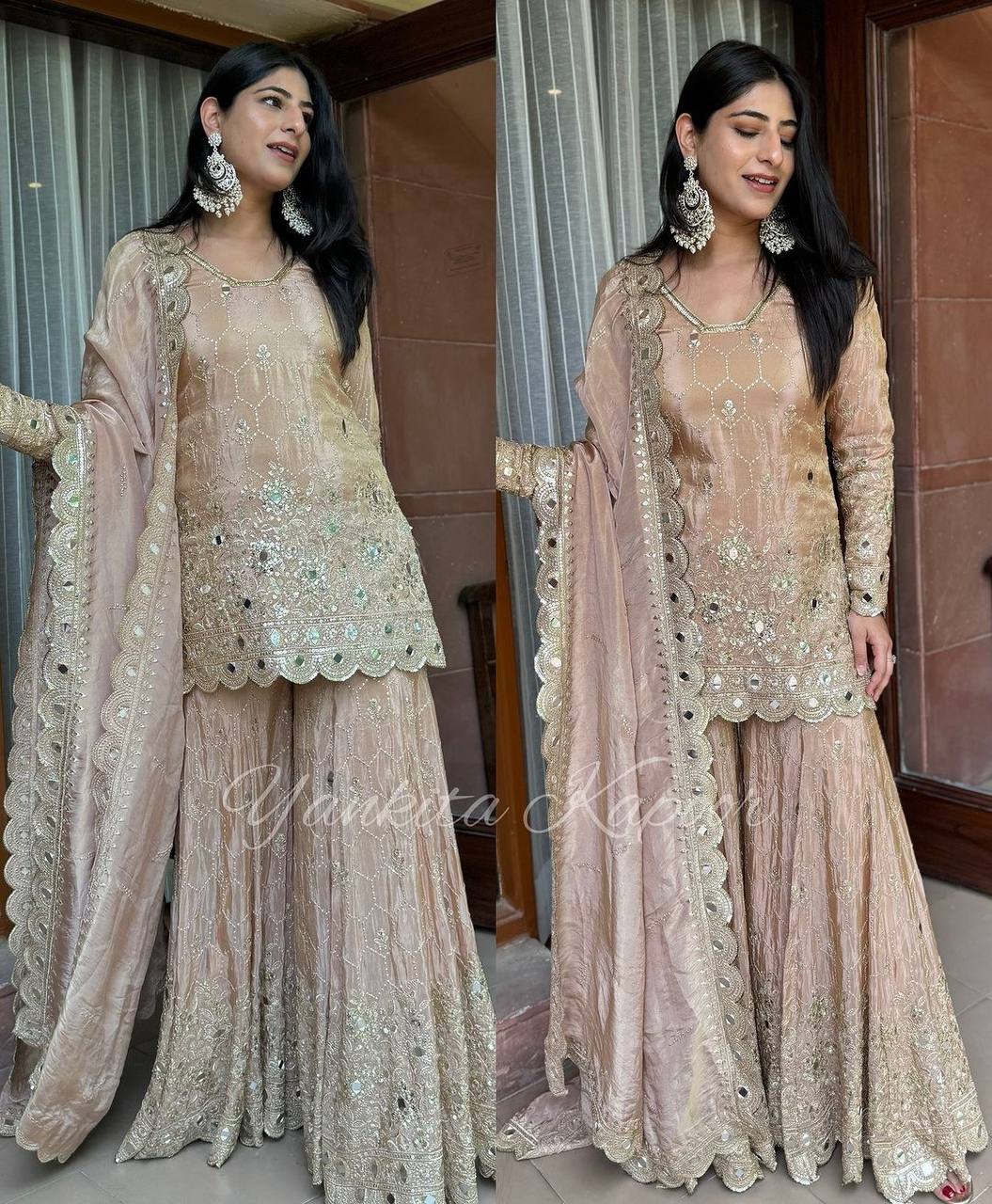 ✨ New Designer Sharara Set Malaysia | Faux Georgette Top Bottom Dupatta | Heavy Embroidery Sequence & Real Mirror Work | Ready to Wear Partywear Outfit ✨