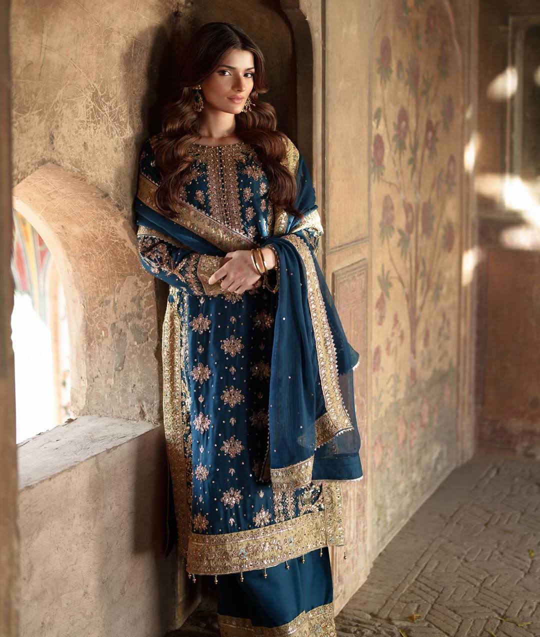 Elegant Black Embroidered Designer Set | Heavy Georgette Sequence & Rivet Moti Work | Ready to Wear Premium Ethnic Suit