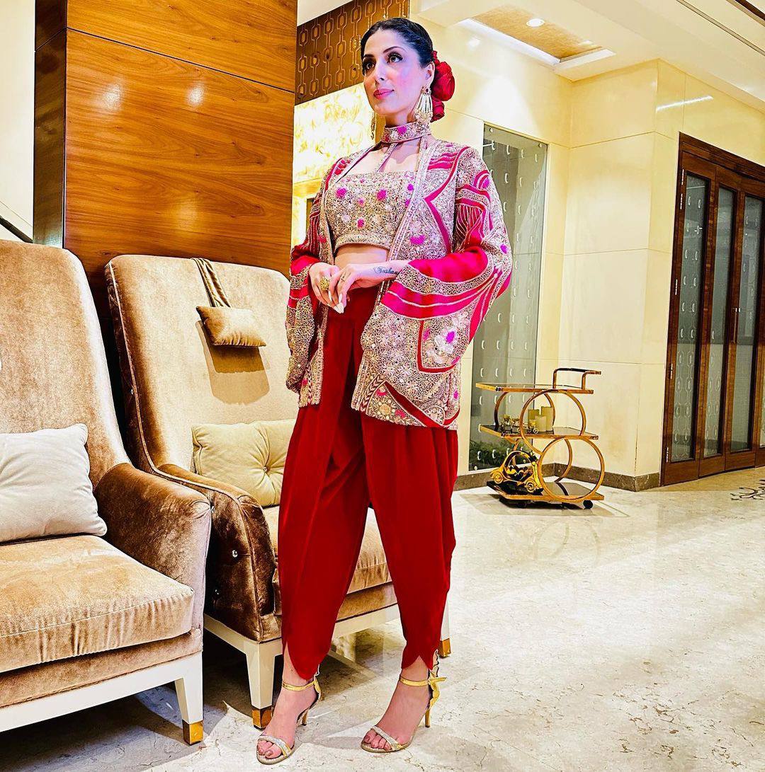 Designer Satin Silk Koti Set with Fancy Sleeve, Real Mirror Work, Choli & Patiala | Embroidery Ethnic Wear