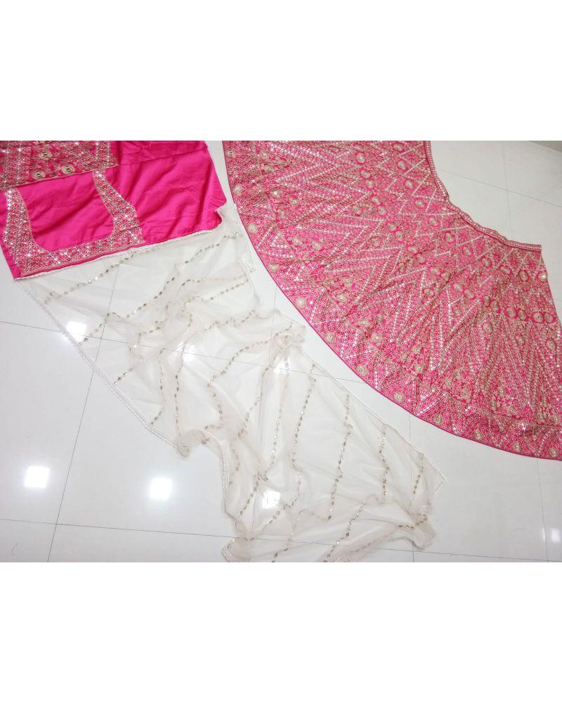 Rani Pink Sequence Embroidery Party Wear Lehenga Choli