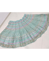 Sea green Organza silk wedding lehenga choli