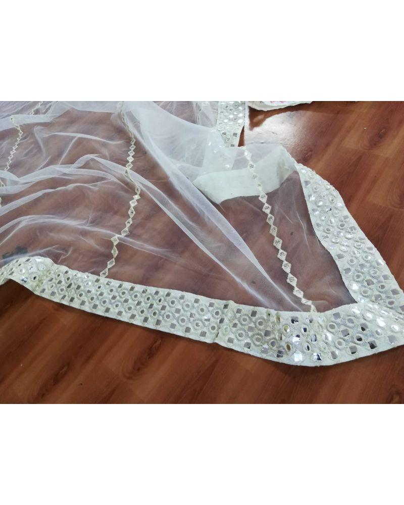 Ombre print Georgette Paper Mirror Work Designer Lehenga Choli