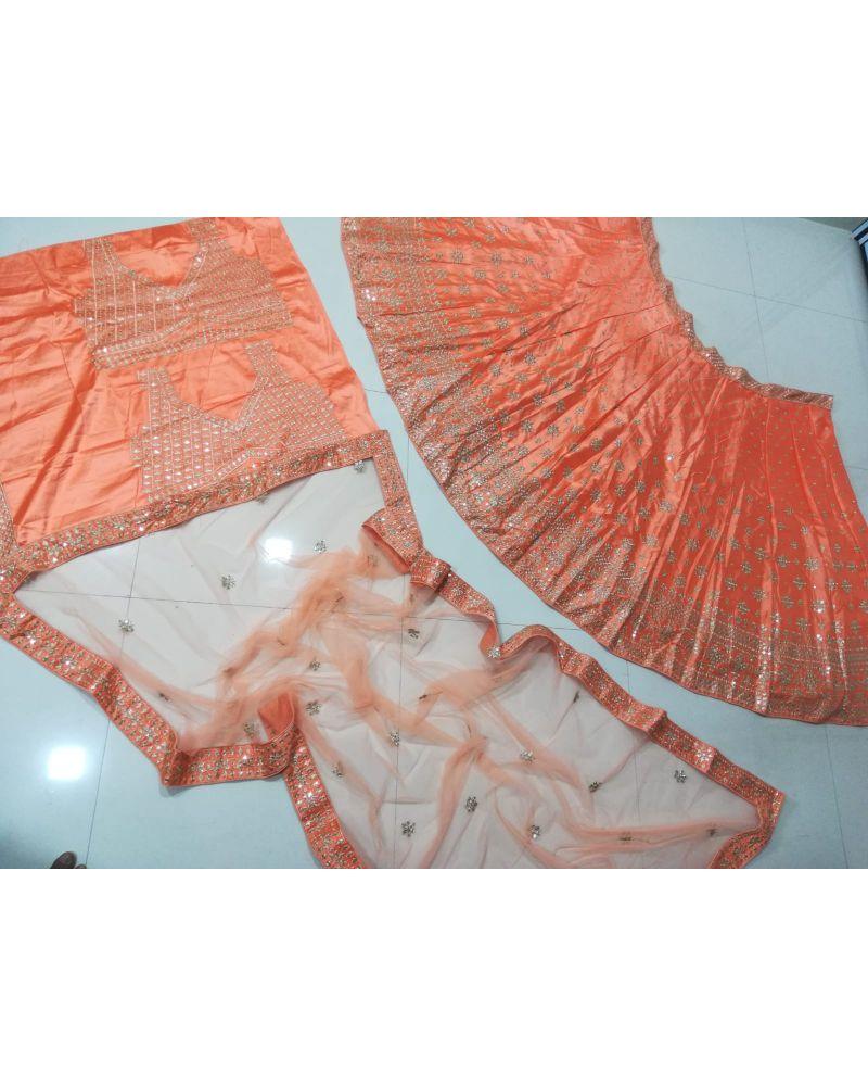 Orange color Devsena silk Lehenga choli