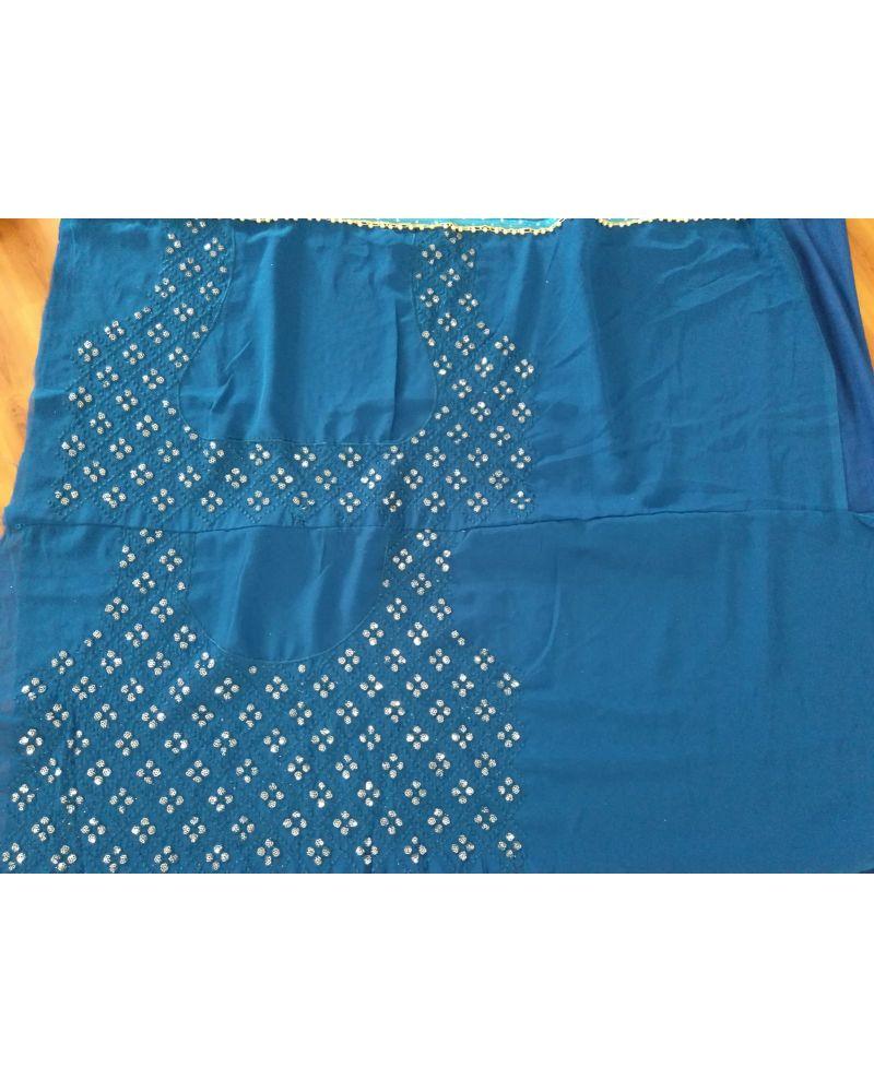 Blue Colored Faux Georgette Sequence Work Lehenga Choli