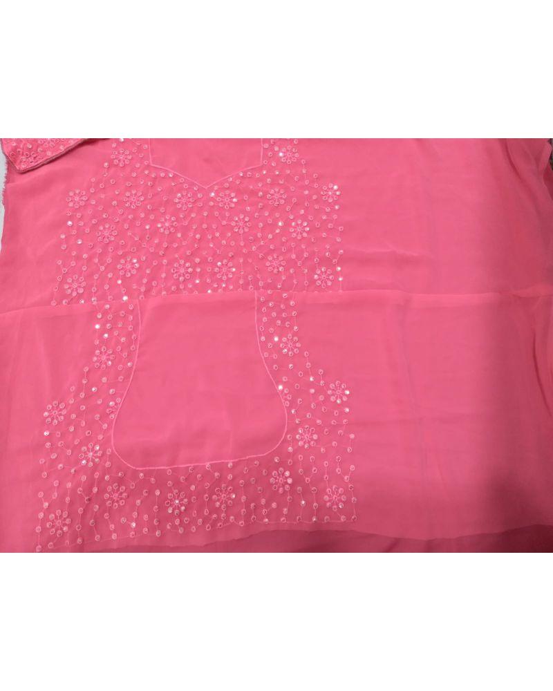 Watermelon Pink Colored Georgette Lehenga Choli