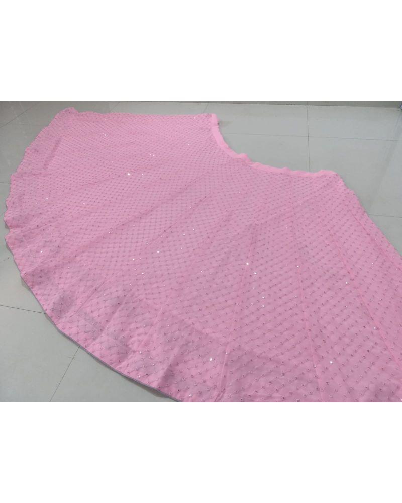 Baby Pink Colored Georgette Party Wear Lehenga Choli