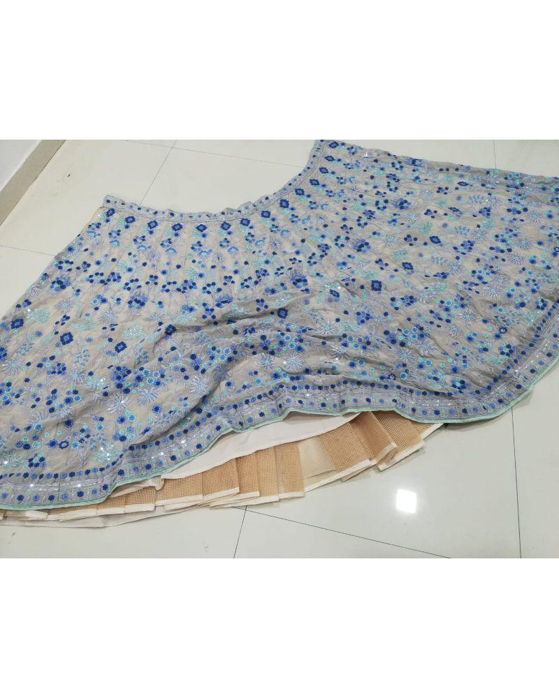 Dusty georgette multi thread Lehenga choli