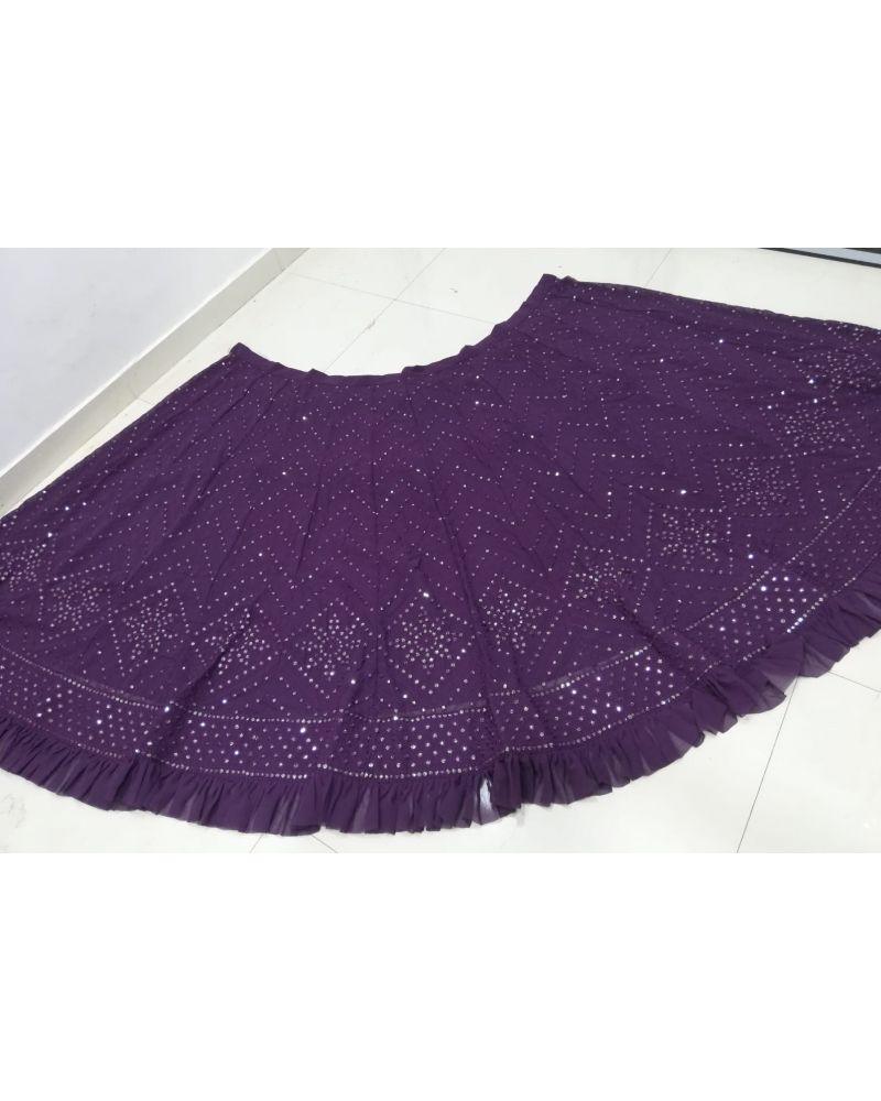 Purple Gajari Georgette Party Wear Lehenga Choli