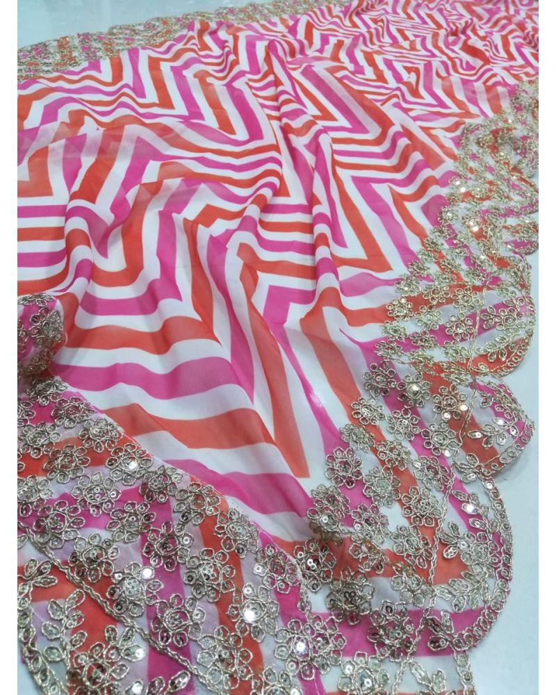 Multicolor laheriya printed design wedding lehenga choli